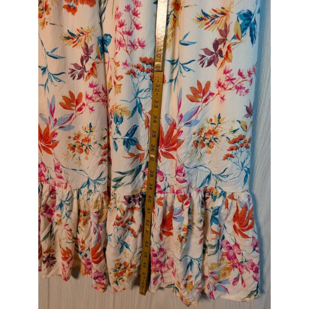 Torrid Dress Womens 1 1X Ivory Floral Lace Inset Maxi Sleeveless Pockets Boho - Picture 9 of 9